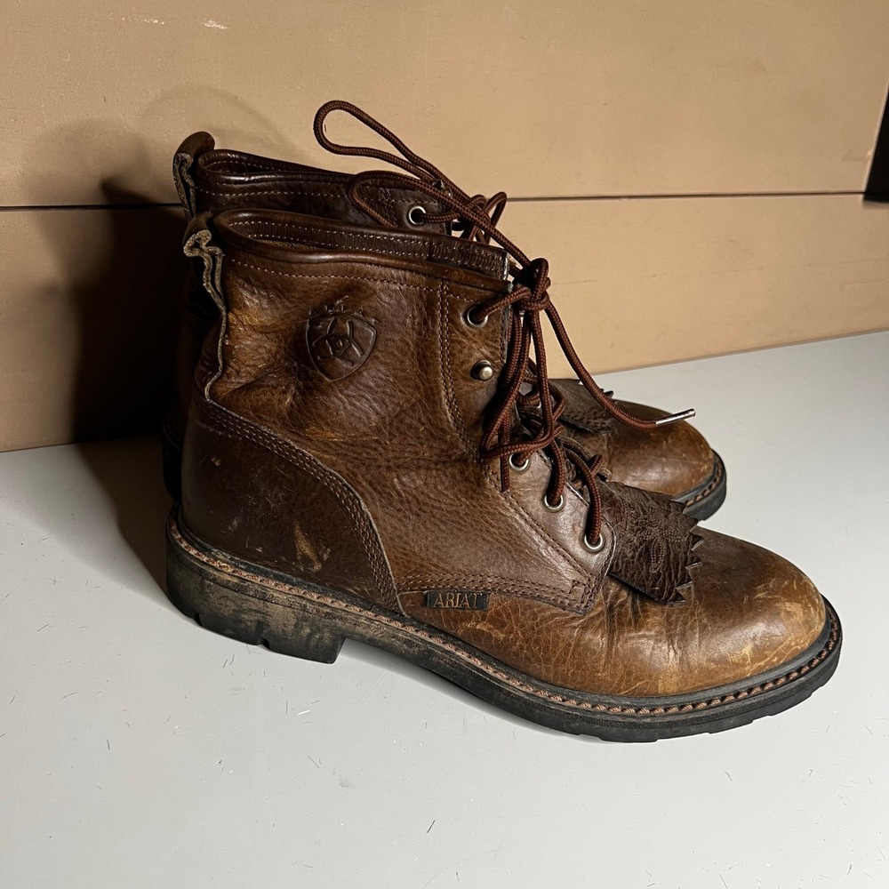 Ariat Heritage Lacer Distressed Brown Leather Western Work Boots Men 10002150